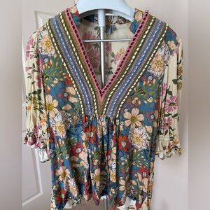 Anthropologie Bl_nk London Multi color floral blouse